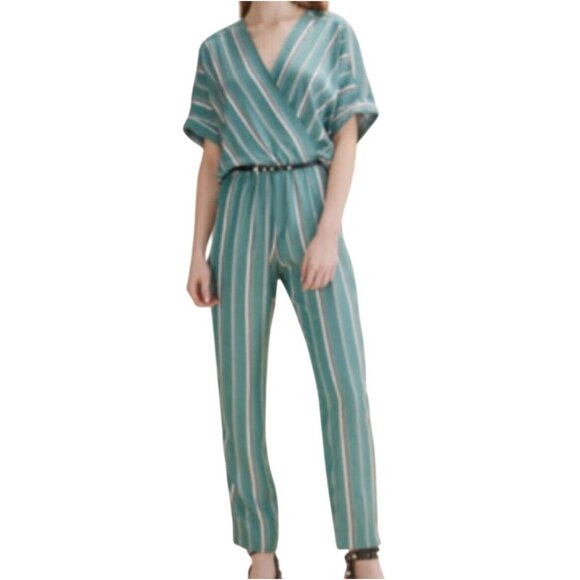 Maje Womens Striped Pandora Jumpsuit Size 38 Casual Chic Bohemian Minimalist - Picture 5 of 15